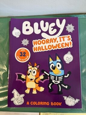 4 Pack of Bluey Hooray, It's Halloween Coloring Books